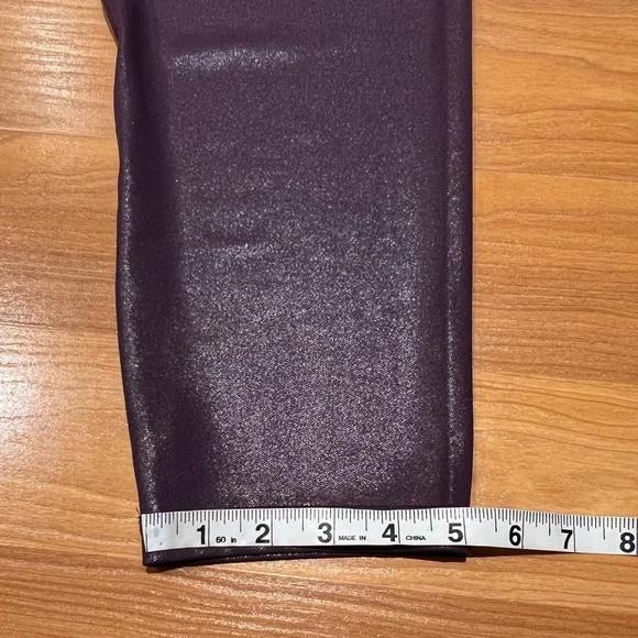 Zyia Light And Tight Plum Purple Metallic Shine Leggings Plus Size. - Picture 6 of 12